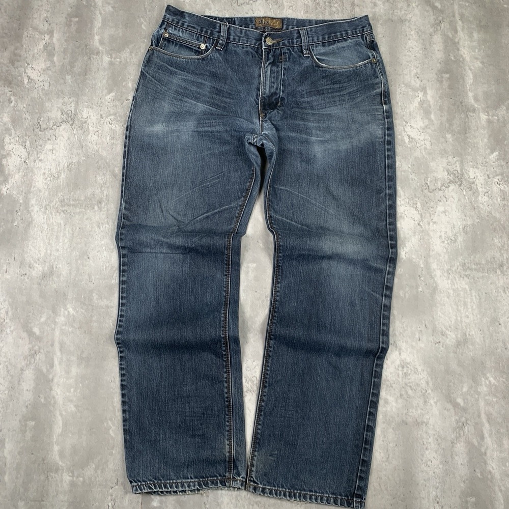 Blue Pronto Uomo Jeans Mens 36x30 Straight‎ Leg 5-Pocket Cotton Denim Baggy Wide